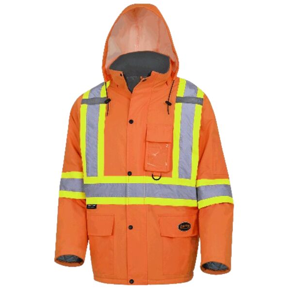 COG - HI-VIZ ORANGE 100% WATERPROOF WINTER QUILTED SAFETY PARKA Thumbnail