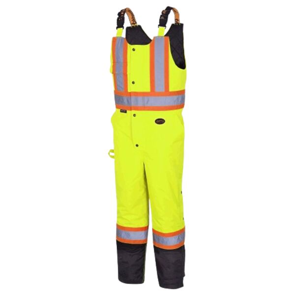 HI-VIS QUILTED SAFETY OVERALLS - 100% WATERPROOF - HI-VIS YELLOW/GREEN Thumbnail